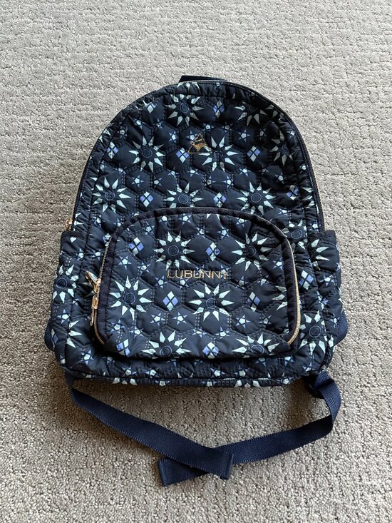LUBUNNY Korea Navy Blue Gold Foldable Mini Backpack Waterproof with Side Pockets main image 11